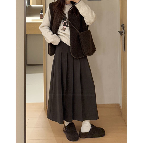 今年流行的学院风高腰百褶半身裙女大码胖mm秋冬显瘦A字毛呢裙子