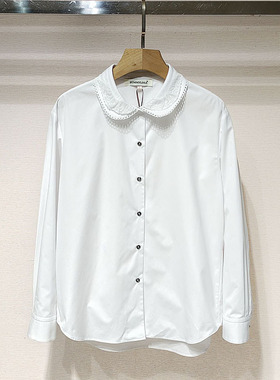 深圳南油2026春女装XSJ1C02D长袖娃娃领单排扣衬衫上衣S260114
