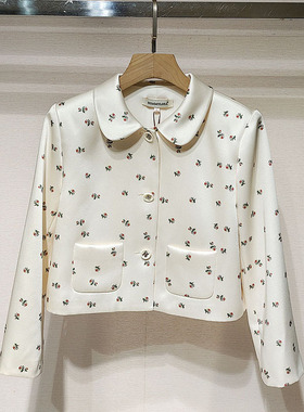 深圳南油2026春女装XSJ1W05D翻领单排扣浪漫碎花短款外套S260023