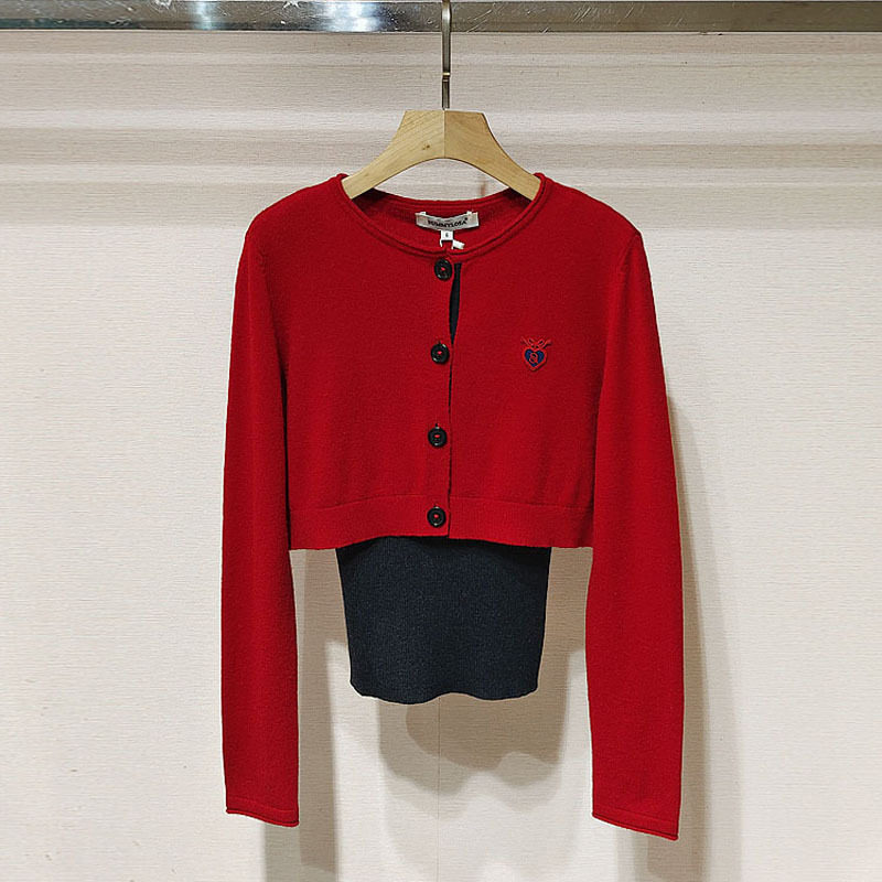 深圳南油2026春女装XSV1M02C圆领短款针织衫背心两件套S260087