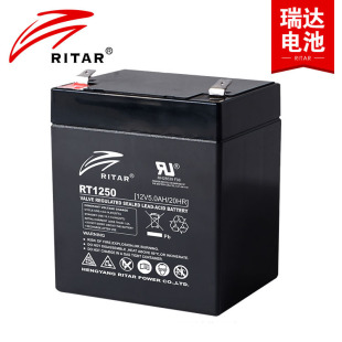 铅酸免维护12v电池电梯 消防 12v5ah电瓶 RITAR瑞达蓄电池RT1250