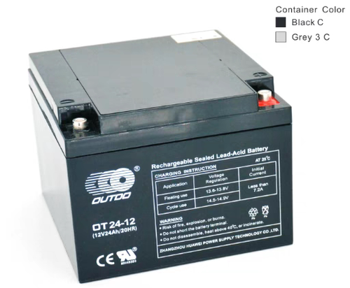 OUTDO奥特多OT24-12免维护铅酸蓄电池（12V24Ah/20HR)消防机房UPS