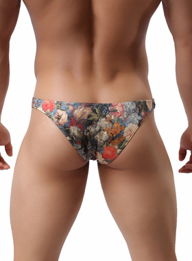 男士性感内裤男生低腰半包臀三角裤紧身潮流比基尼透气运动短裤头