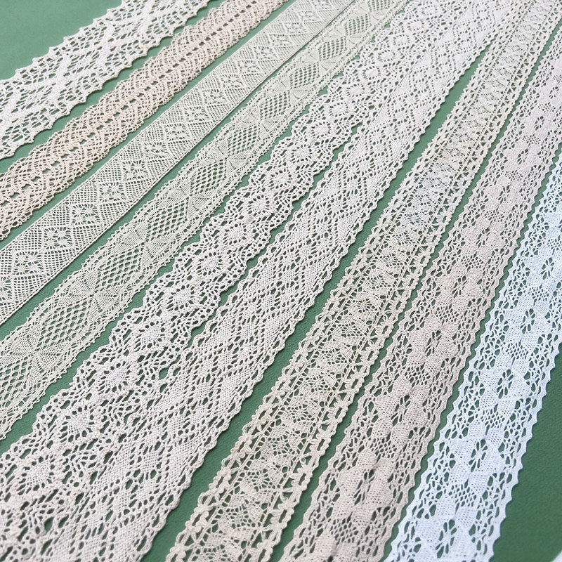 杏色多款全棉线边镂空纯棉花边森系服饰装饰diy手工窗帘布艺辅料