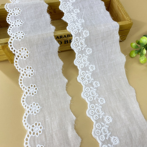 米白色蕾丝花边辅料手工diy裙摆沙发窗帘装饰绣花布料立体花朵
