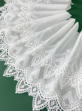 牛奶丝棉布花边蕾丝辅料衣服裙边棉线布料装饰品手工diy布艺材料