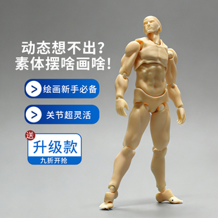 肌肉男素体figma素体美术人体模型人偶关节可动绘画shf素体