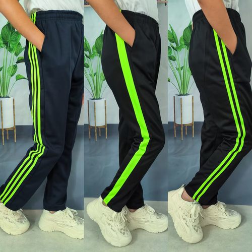 学生浅绿条校服裤三道杠运动裤