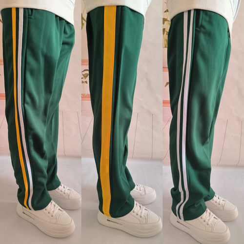 春夏季深绿色运动版学生校服裤