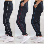 小学生收脚口藏蓝色一条白杠男女初中生一道红杠紧口加绒校服裤 子