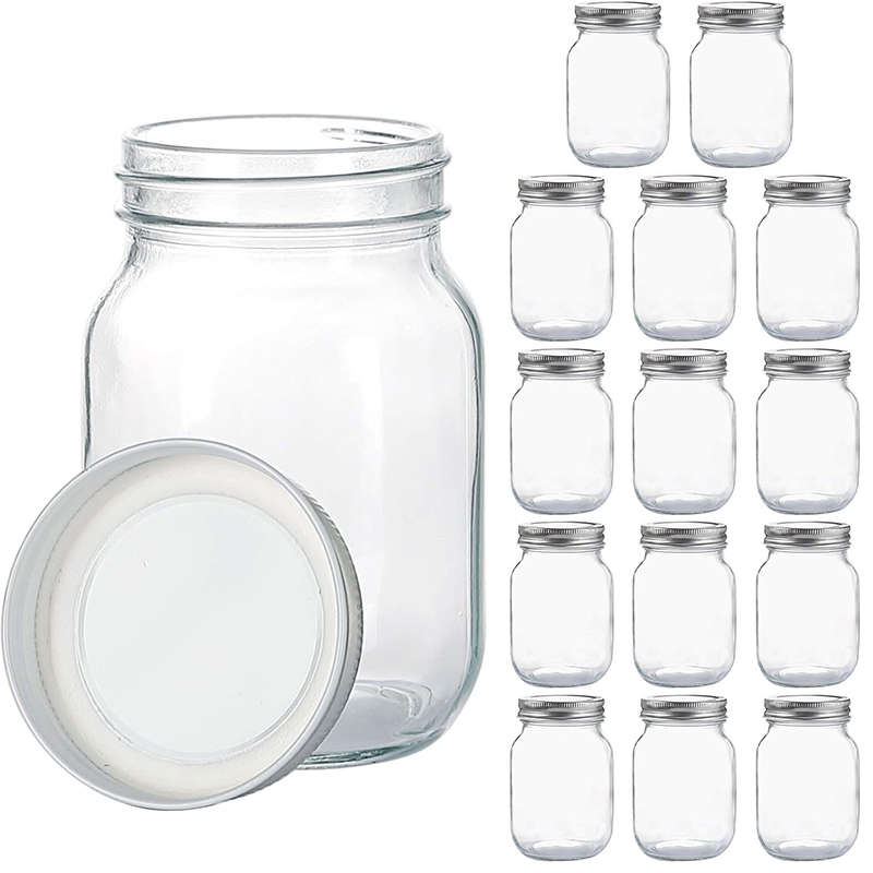 【梅森生活家】16oz美式梅森罐玻璃光面密封罐沙拉酸奶燕麦杯带盖