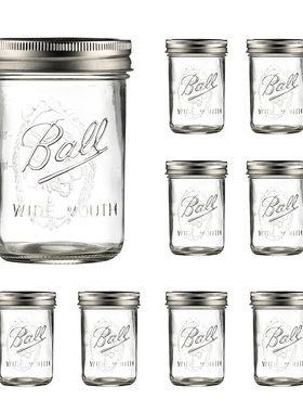 【梅森生活家】美国ball梅森罐8oz标口玻璃密封罐沙拉酸奶燕麦杯