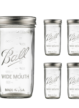 【梅森生活家】美国ball梅森罐24oz宽口玻璃密封罐沙拉酸奶燕麦杯