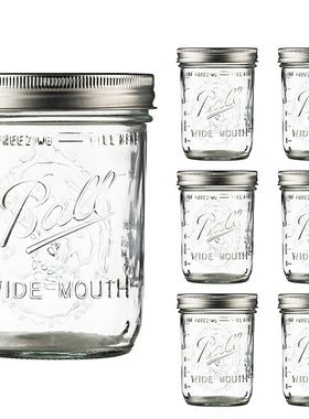 【梅森生活家】美国ball梅森罐16oz宽口玻璃密封罐沙拉酸奶燕麦杯