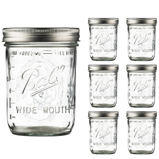 美国ball梅森罐16oz宽口玻璃密封罐沙拉酸奶燕麦杯 梅森生活家