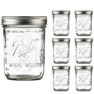 【梅森生活家】美国ball梅森罐16oz宽口玻璃密封罐沙拉酸奶燕麦杯