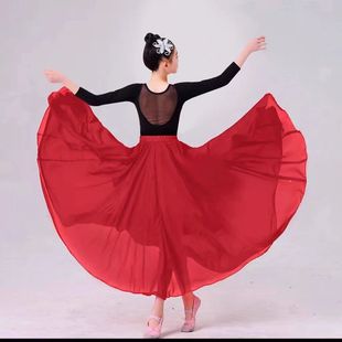 儿童舞蹈古典舞女童大摆裙万疆演出服练功服雪纺裙灯火里 中国