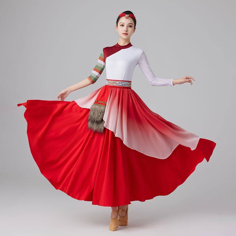 藏族舞蹈演出服装女广场