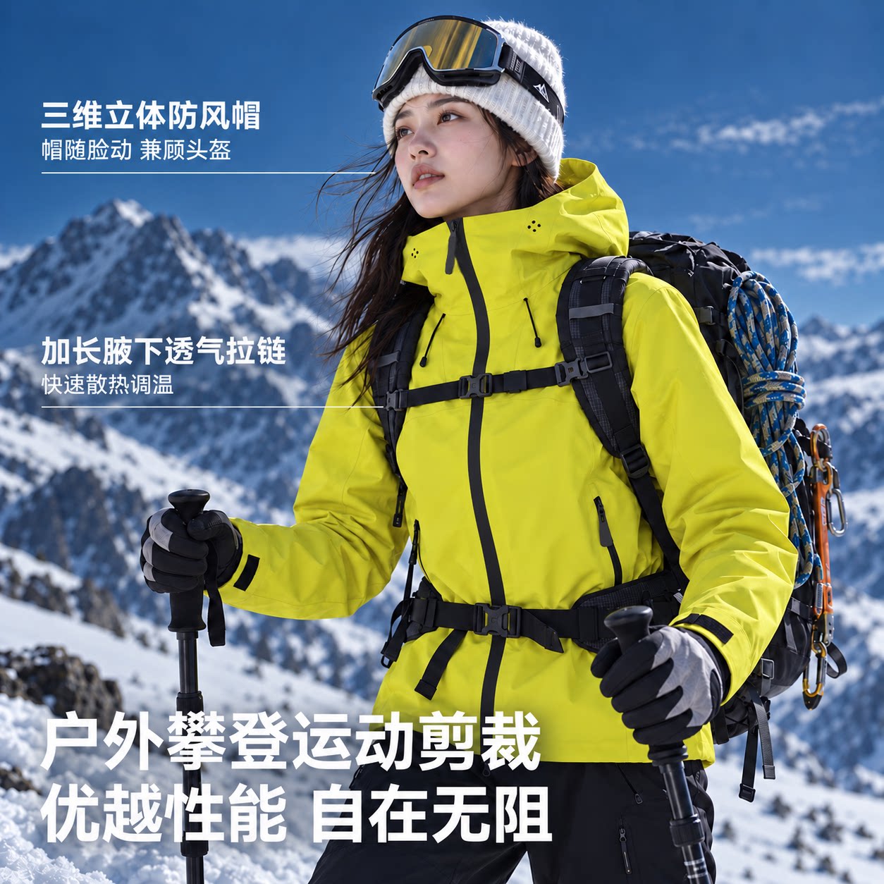 山系防水防风外套户外硬壳冲锋衣男女同款专业全压胶登山徒步越野