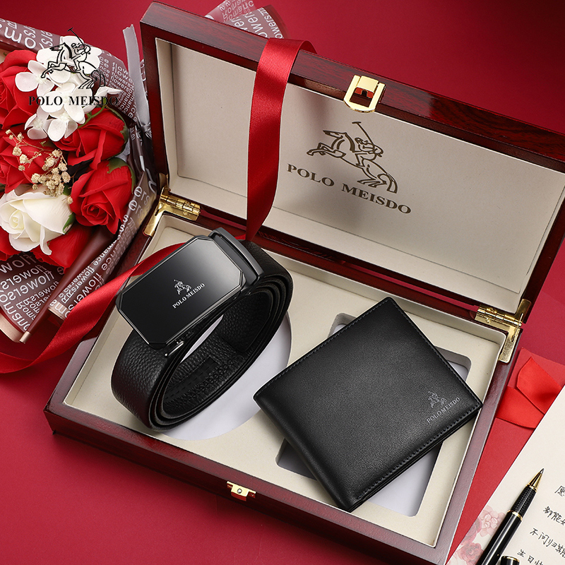 保罗真皮腰带男士钱包皮带礼盒套装奢侈品新款皮夹生日礼盒送男友