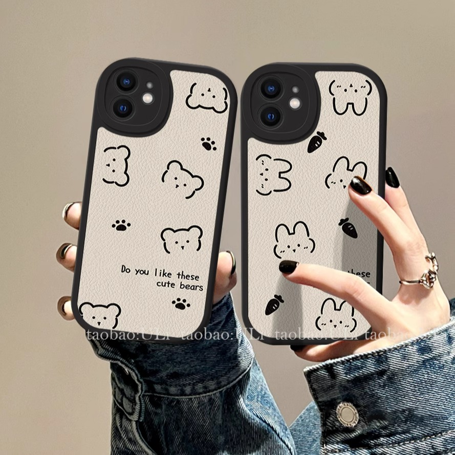 oppo小羊皮ins风兔熊情侣全机型