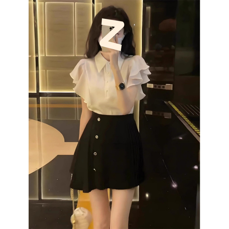 高级感气质韩系盐系穿搭轻熟JK制服连衣裙子两件套装女夏直发直销