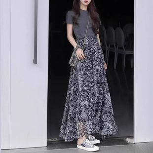 欧洲站夏季 搭配一整套2025年新款 减龄洋气时尚 碎花连衣裙两件套装