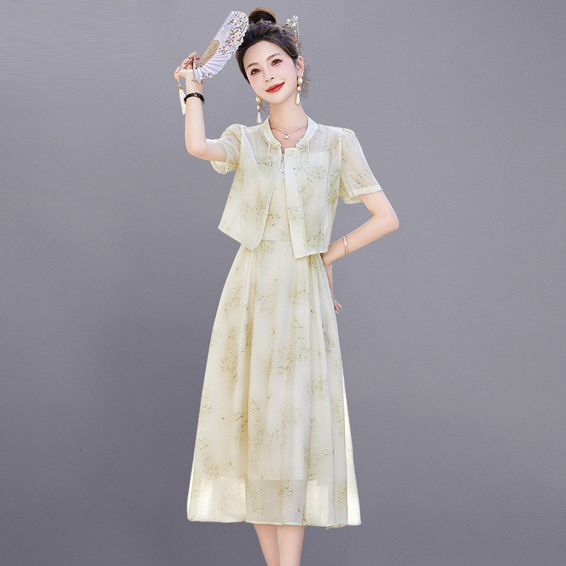 新中式国风套装连衣裙夏季女装2025新款高级感时尚气质两件套裙子