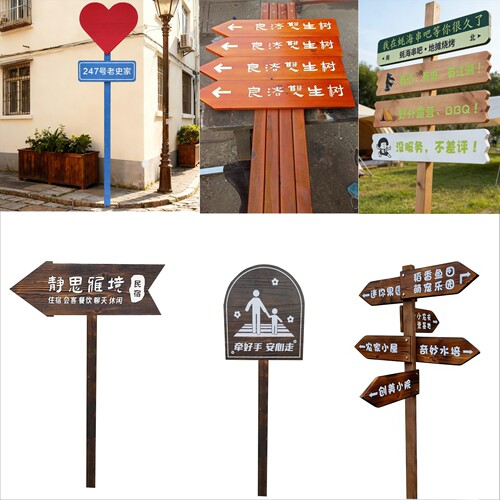游乐场菜地咖啡厅路口指向
