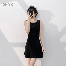 赫本风高级感小黑裙无袖黑色背心裙打底连衣裙小个子轻奢礼服裙女