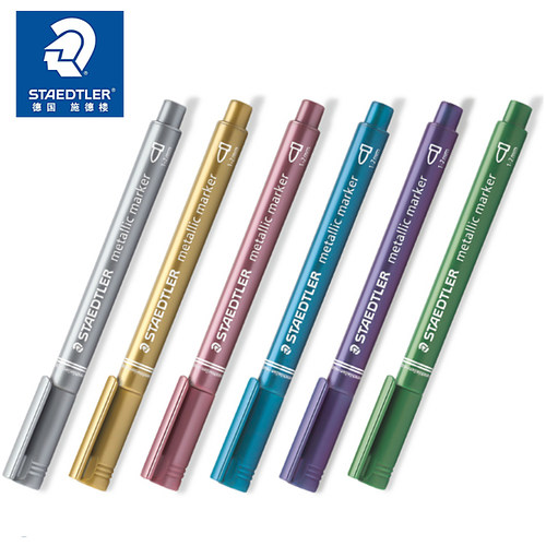 德国施德楼金色银色记号笔马克笔手账笔贺卡笔相册笔签名笔签到笔