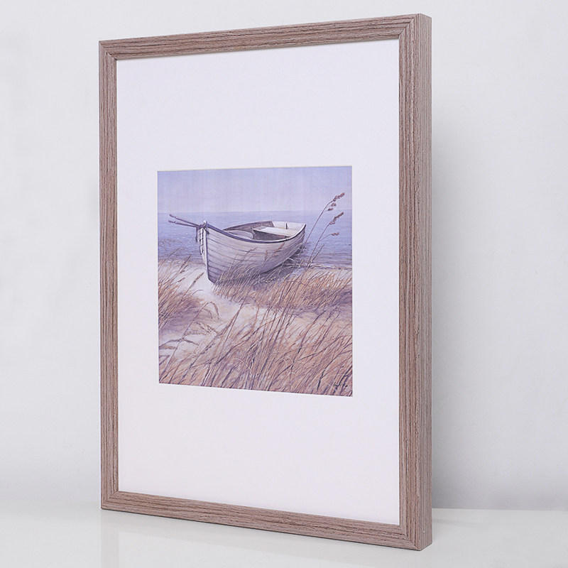 实木镜框挂墙a4证书画框外框定制8开k装裱拼图绘画简约24寸橡木色