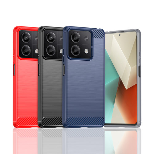 适用POCO X6 Neo手机壳红米note13 5G/红米note13R Pro简约拉丝碳纤维纹防滑防指纹全包边防摔保护套软壳