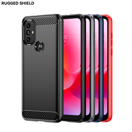 适用Motorola G Power 2022手机壳Moto G Power 2022简约拉丝碳纤维纹防滑防指纹全包边防摔保护套软壳