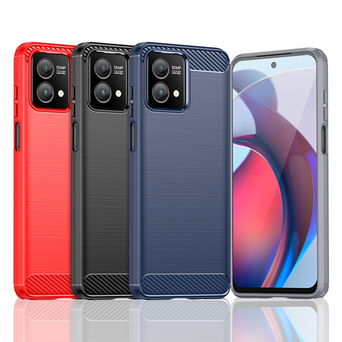适用Moto G Stylus 5G 2023手机壳Motorola XT2315简约拉丝碳纤维纹防滑防指纹全包边防摔保护套软壳