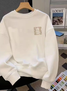 奥特莱斯秋冬季卫衣薄款加绒加厚男女士宽松无帽外套情侣ins潮牌