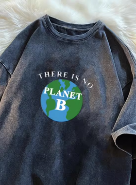 奥特莱斯潮牌T恤男女做旧短袖半袖纯棉100%大牌夏季ins上衣潮牌