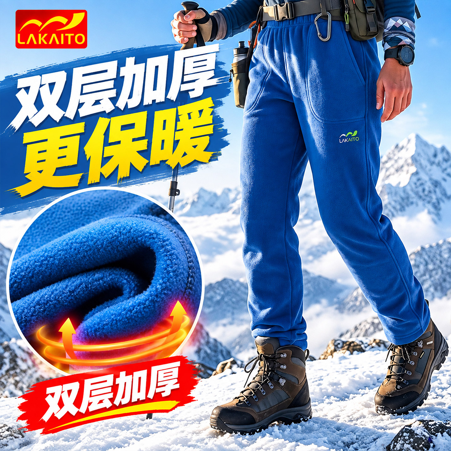 【一件抵两件】女双层加厚抓绒裤图片