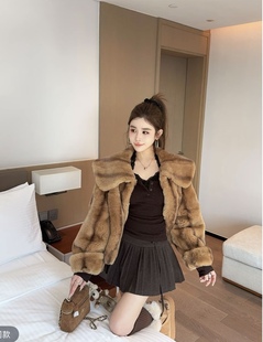 泡菜订制咖色飘带毛尼百褶半裙女2025冬季 高腰显瘦百搭半身裙 新款