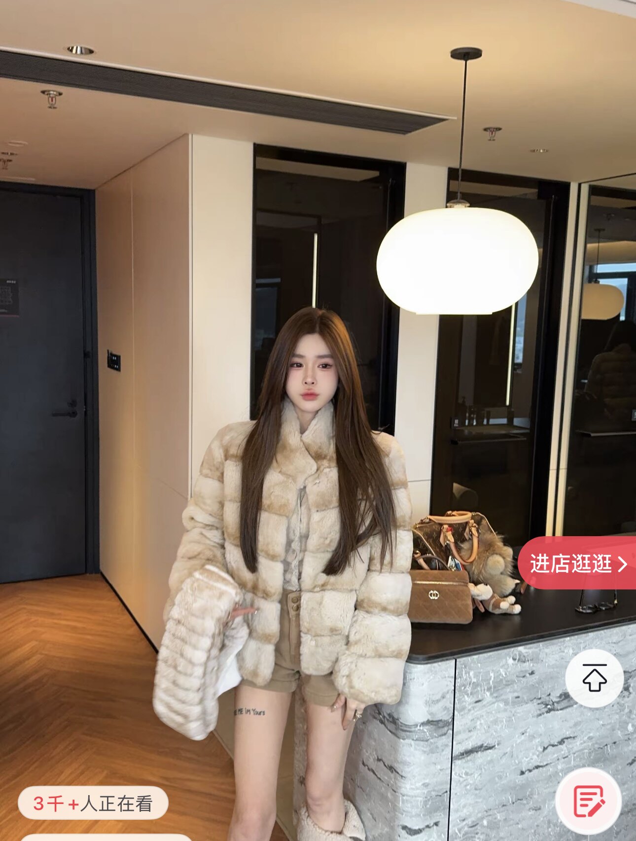 太妃糖色雷克斯獭兔毛外套女2025冬季新款加厚保暖真毛立领皮草潮