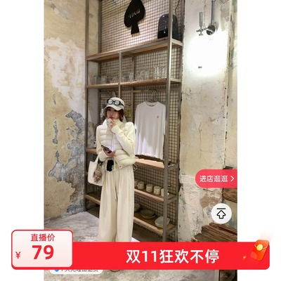 奶杏色小排骨针织袖羽绒服女2025冬季新款洋气温柔风休闲短外套潮