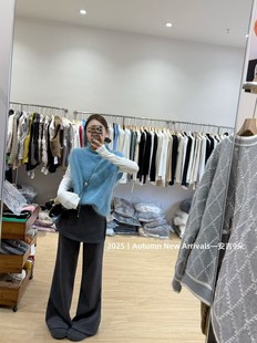 宽松休闲高领套头毛衣女慵懒风背心潮 韩版 韩国东大门2025冬季 新款