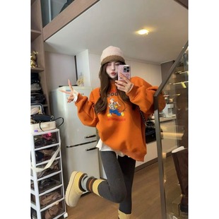 宽松显瘦百搭圆领卡通长袖 韩版 卫衣上衣潮 新款 韩国东大门2025秋季