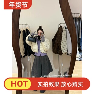 五折福利。  韩版宽松立领加厚保暖白鸭绒羽绒服短款排骨型外套女