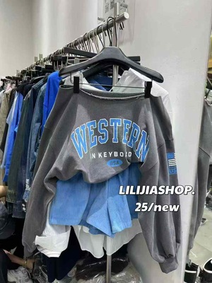 2025秋季新款韩版宽松时尚百搭显瘦圆领长袖卫衣女休闲短裤两件套