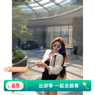 翻领明线短款 2026春季 宽松百搭休闲牛仔外套女时尚 韩版 上衣潮 新款