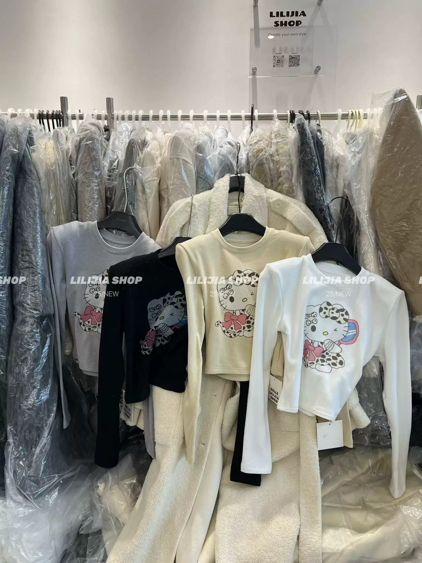 韩国东大门2025冬季新款韩版宽松休闲圆领长袖卡通印花T恤女上衣