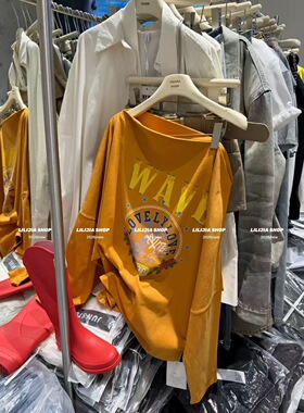 2026春季新款韩版宽松百搭休闲字母印花长袖卫衣女时尚圆领上衣潮