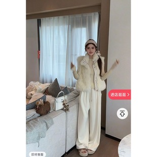 五折福利 百搭立领洋气山羊毛皮草外套 皮毛一体羊毛马甲女韩版