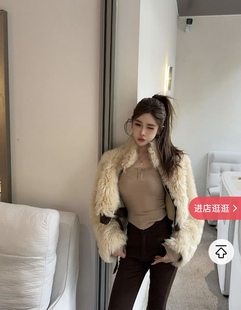 咖色植绒牛仔小脚裤 显瘦微弹力百搭牛仔裤 2025冬季 韩版 新款 CM原版